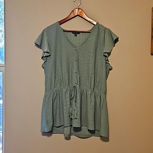 Lane Bryant | 22/24 Green Blouse